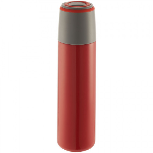 Термос вакуумный 500мл с ручкой на крышке, красный