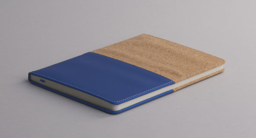 Блокнот "Фьюджи", формат А5, покрытие soft touch+пробка, синий