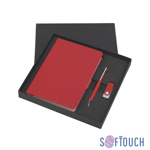 Подарочный набор "Бари", покрытие soft touch, красный