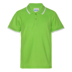Рубашка поло детская STAN с окантовкой хлопок/полиэстер 185, 04TJ, ярко-зелёный