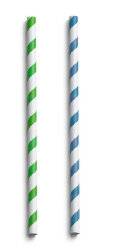 Белая бумажная трубочка , размер 197*6 мм, цветная  (25 шт в бумажной упаковке), мультиколор