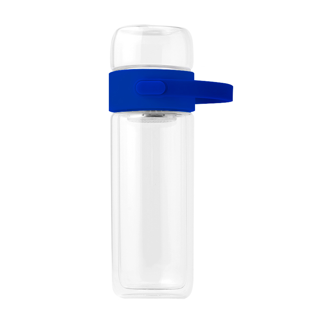 Бутылка Easy pot из боросиликатного стекла с инфьюзером, синяя