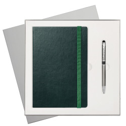 Подарочный набор Portland Btobook, зеленый (ежедневник, ручка)