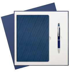 Подарочный набор Rain, синий (ежедневник, ручка)