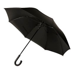 Зонт-трость CAMBRIDGE с ручкой soft-touch, полуавтомат, 100% полиэстер, пластик (черный)
