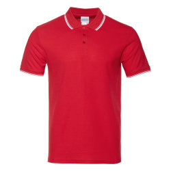 Рубашка поло мужская STAN с окантовкой хлопок/полиэстер 185, 04T, красный