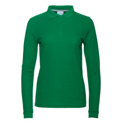Рубашка поло женская STAN длинный рукав хлопок/полиэстер 185, 04SW, зелёный