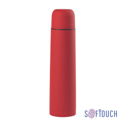 Термос "Родос" 1 литр, покрытие soft touch, красный
