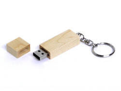 USB-флешка на 128 Гб прямоугольная форма, колпачек с магнитом, натуральный