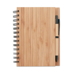 Бамбуковый блокнот с ручкой (древесный)