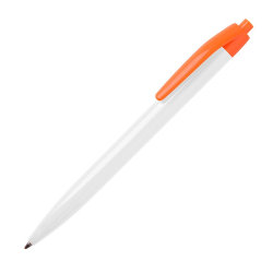Ручка шариковая белый/оранжевый, пластик