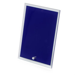Награда 18х13см стекло/металл, синяя