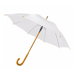 Зонт-трость 104см с деревянной ручкой, белый