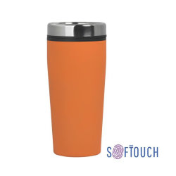 Термостакан 500мл пластик/soft touch/нержавеющая сталь, оранжевый