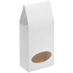 Коробка с окном 8х4,5х18см картон, белая