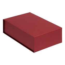 Коробка , переплетный картон, 23х15,4х7,2 см, красная