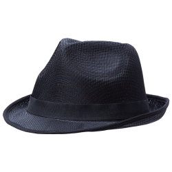 Шляпа, полипропилен, чёрная с чёрной лентой