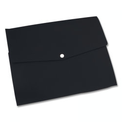 Папка-конверт на кнопке А4, черная, 400мкм