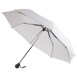 Зонт складной, D=95см, механический, нейлон, пластик, белый купол, цвет ручки черный