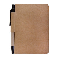 Мини-блокнот 11,2x8,4см c ручкой, светло-коричневый