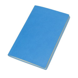 Блокнот A6 в мягкой обложке,  8,8 х 13,8 см, полиуретан, бумага, голубой