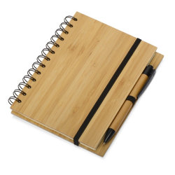 Блокнот 14,5х18х1,9см с ручкой, бамбук