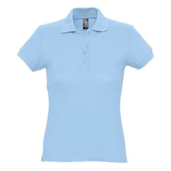 Рубашка-поло женская, 170г/м2, голубая