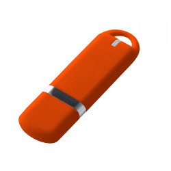 Флешка 16Гб пластик софт-тач, оранжевый